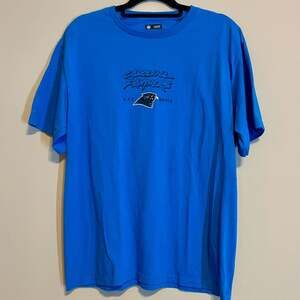 Carolina Panthers NFC South Graphic Teal Blue TShirt Size Large NFL Team Apparel